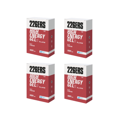 #BOX 4x HIGH ENERGY GEL Pack 8x45g  CAFFEINE 95mg CHERRY