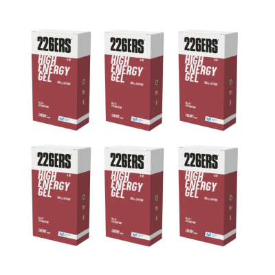#BOX 6x HIGH ENERGY GEL Pack 6x76g CAFFEINE 160 mg CHERRY