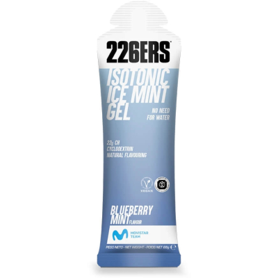 ISOTONIC ICE GEL MINT & BLUEBERRY 226ers - odświeżający żel izotoniczny o przedłużonym działaniu, z mentolem, o smaku jagód, 68g.