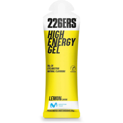 HIGH ENERGY GEL LEMON 226ers - skondensowany żel o wysokiej zawartości węglowodanów, o smaku cytryn, 76g.