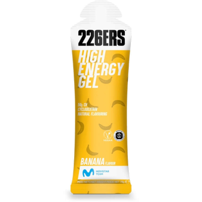 HIGH ENERGY GEL BANANA 226ers - skondensowany żel o wysokiej zawartości węglowodanów, o smaku bananów, 76g.
